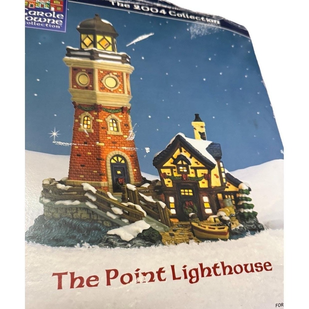 Carole Towne‎ Collection 2004 The Point Lighthouse Christmas Town Tested Works!!
